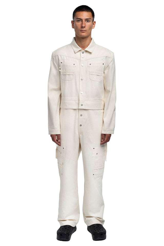 CONVERTIBLE COVERALLS - BONE