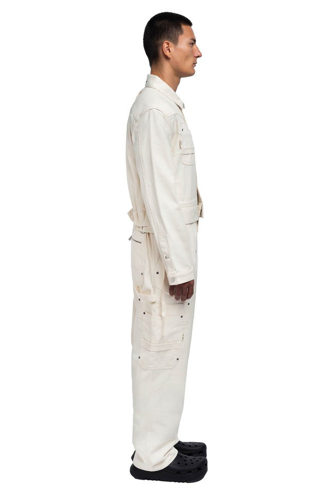CONVERTIBLE COVERALLS - BONE